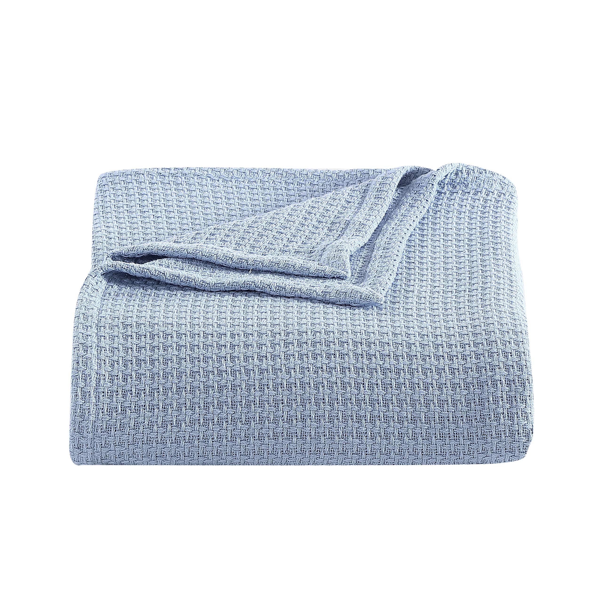 Tommy Bahama Home | Bahama Coast | Blanket-100% Cotton, Hypoallergenic & Ultra-Soft, All Season Bedding, Full/Queen, Blue