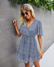
                        
                          Cargar imagen en el visor de la galería, KIRUNDO 2021 Women’s Summer Short Sleeve Ruffle Floral Dress
                        
                      