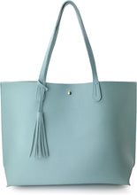 
                        
                          Load image into Gallery viewer, Minimalist Clean Cut Pebbled Faux Leather Tote Womens Shoulder Handbag
                        
                      