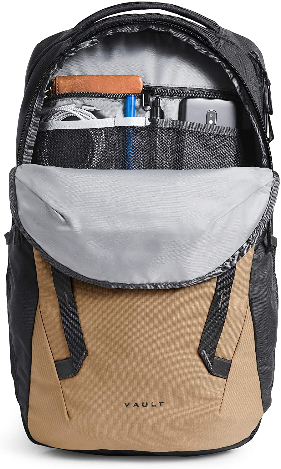The North Face Vault Backpack, Moab Khaki/Asphalt Grey, One Size