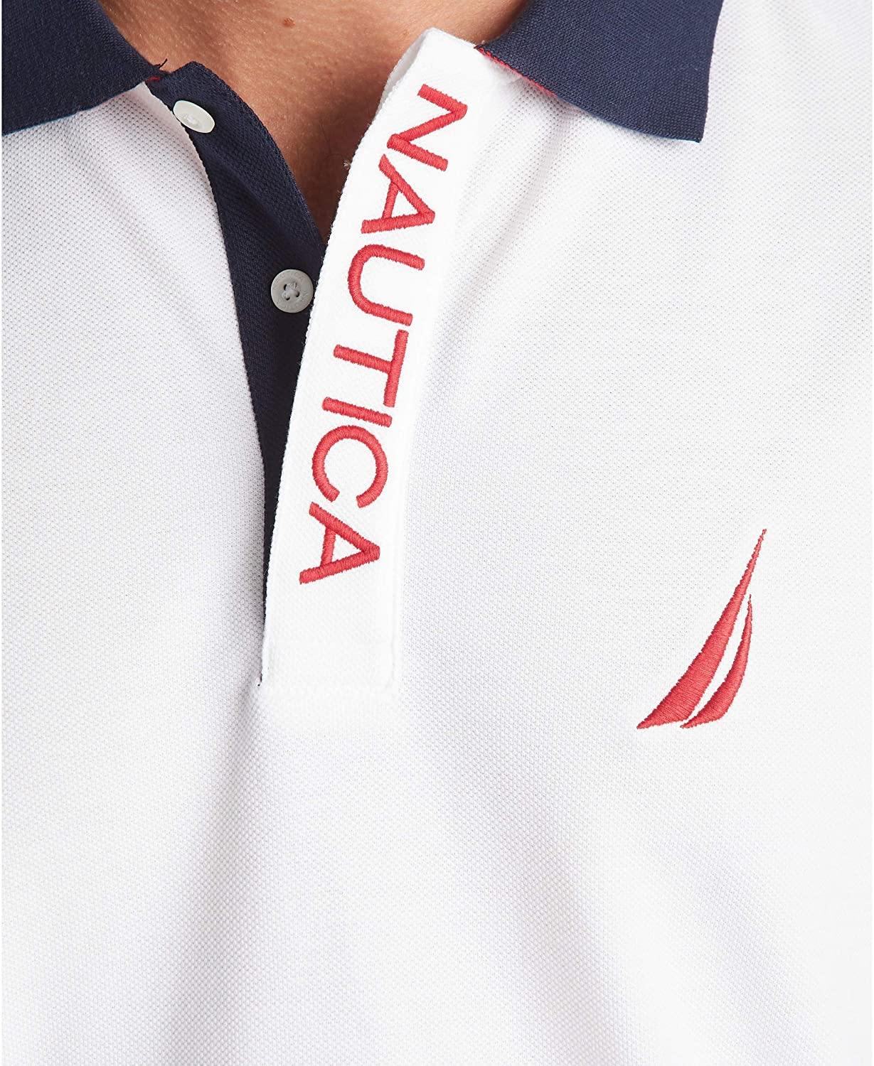 Nautica Men's Short Sleeve Color Block Performance Pique Polo Shirt - JOY2ESpree
