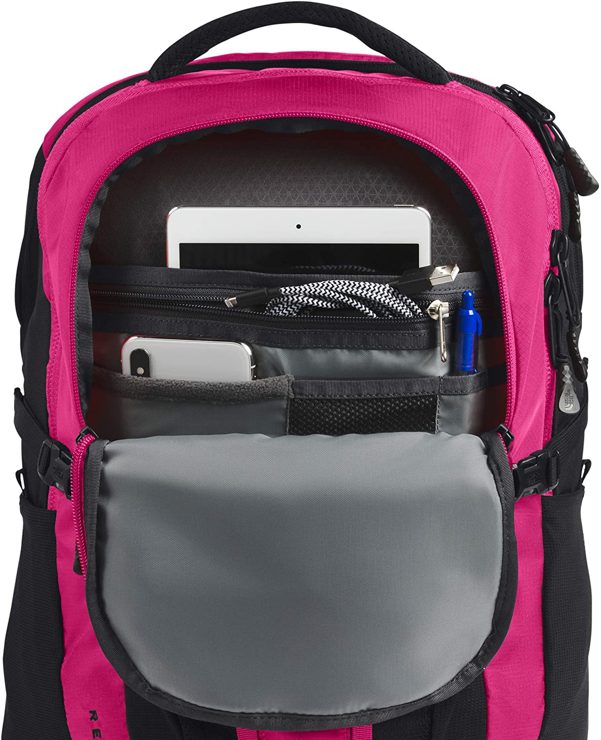 The North Face Women's Recon Backpack, TNF Black Heather/Silver Reflective, One Size