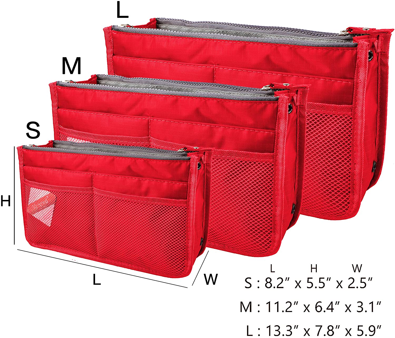Vercord Updated Purse Handbag Organizer Insert Liner Bag in Bag 13 Pockets Purple Small