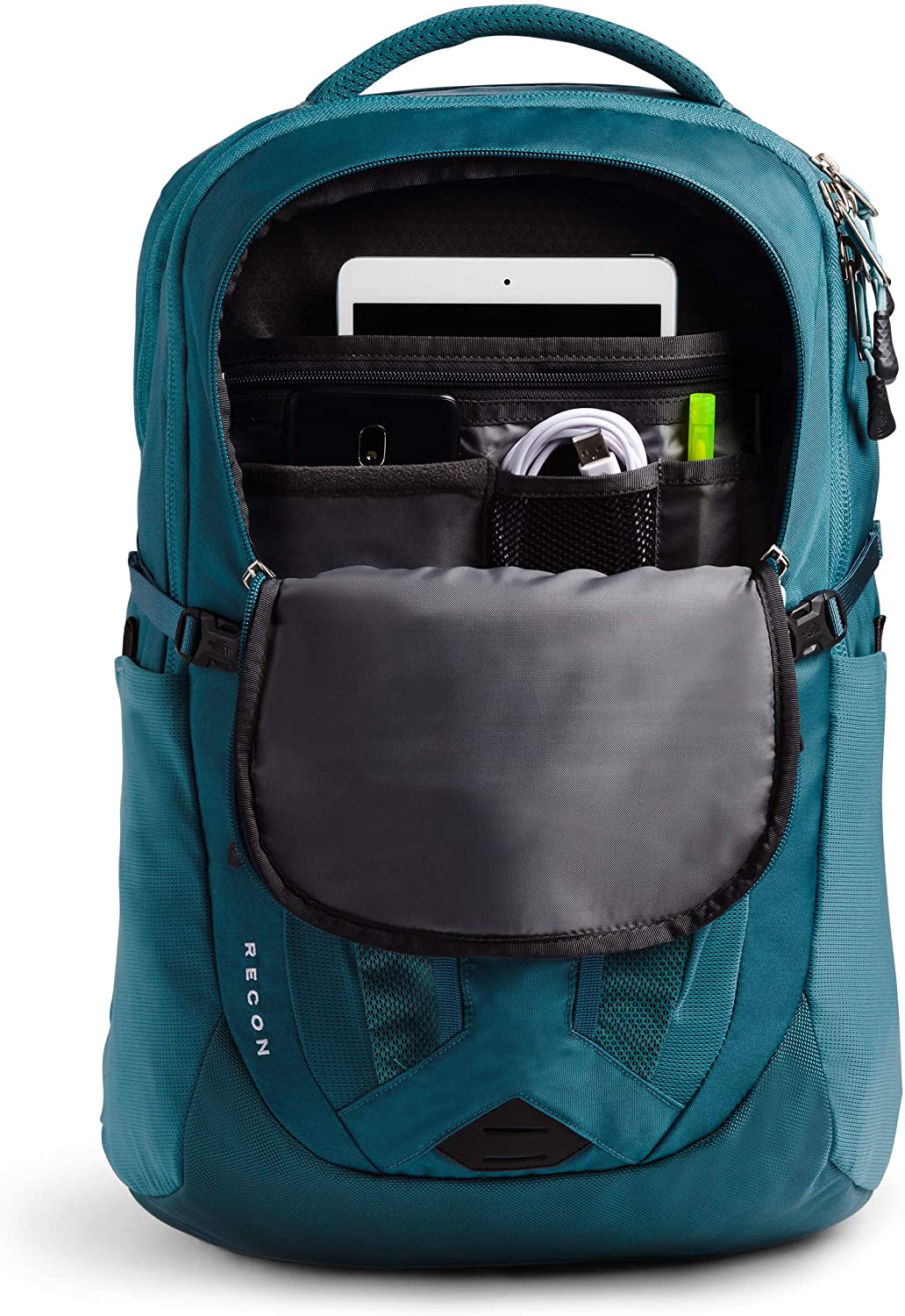 The North Face Women's Recon Backpack, TNF Black Heather/Silver Reflective, One Size