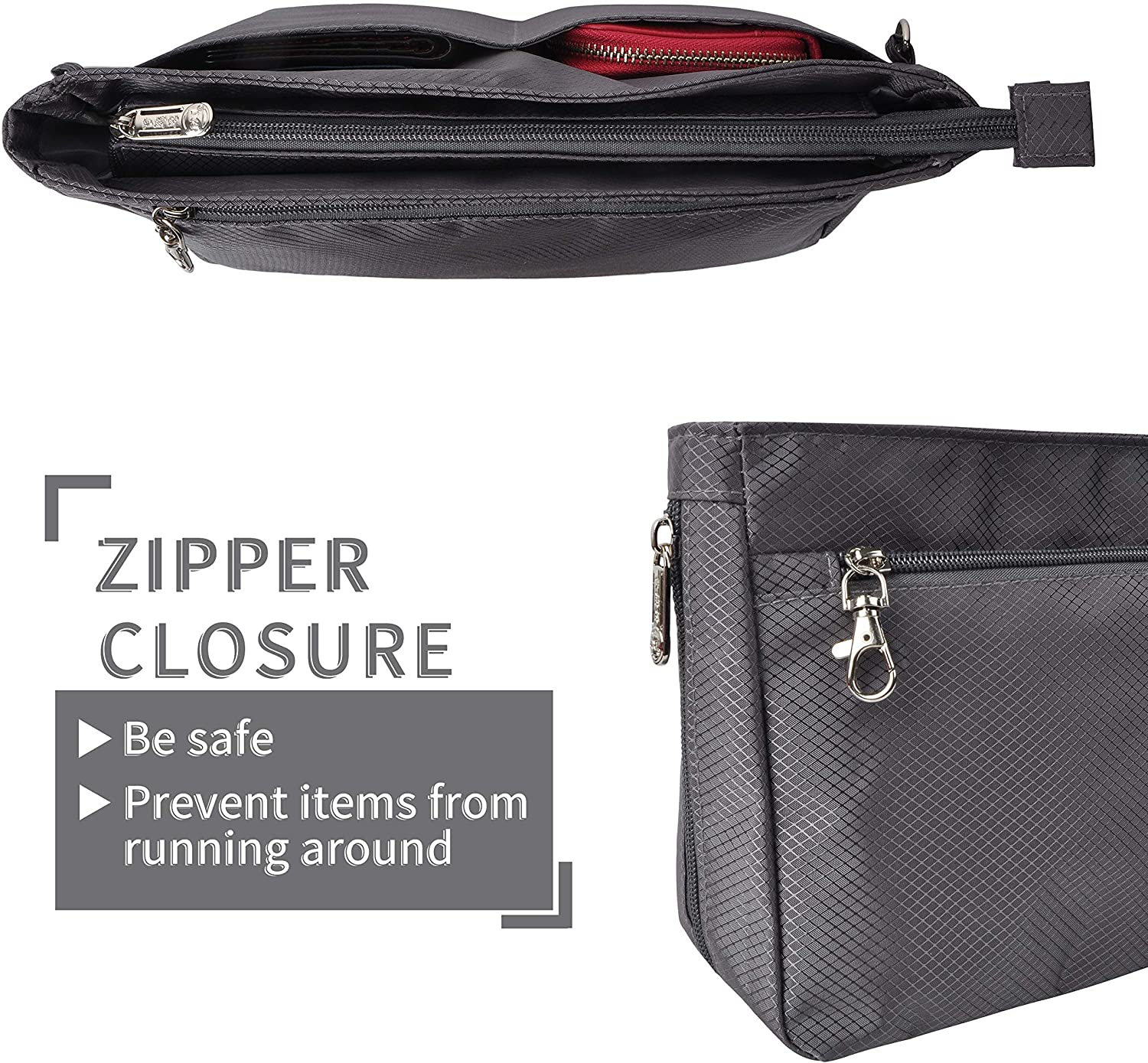 Vercord Expandable Nylon Handbag Purse Organizer Insert Liner Shaper Bag