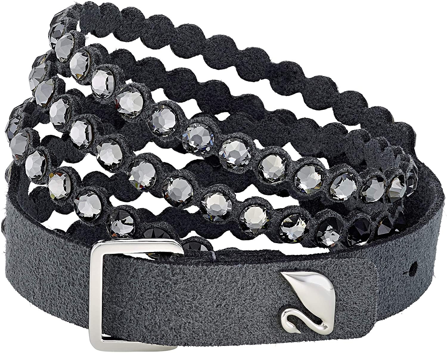 SWAROVSKI Women's Leather Look Crystal Power Bracelet Collection - JOY2ESpree