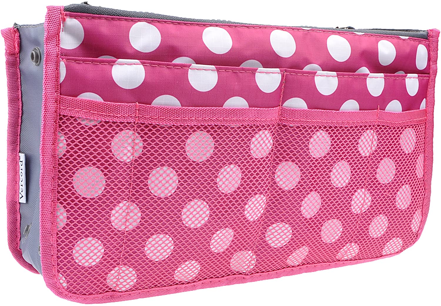Vercord Purse Organizer Insert for Handbags Bag Organizers Inside Tote Pocketbook Women Nurse Nylon 13 Pockets Black Medium