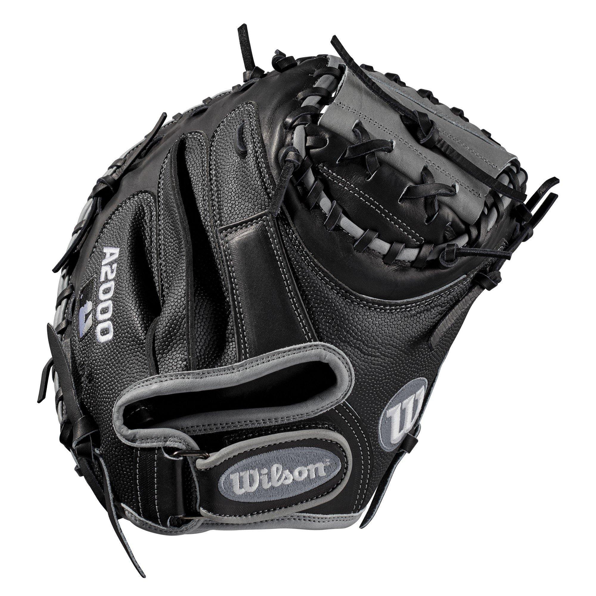 Wilson A2000 34-Inch SuperSkin Baseball Glove, Black/Silver, Left (Right Hand Throw) - JOY2ESpree