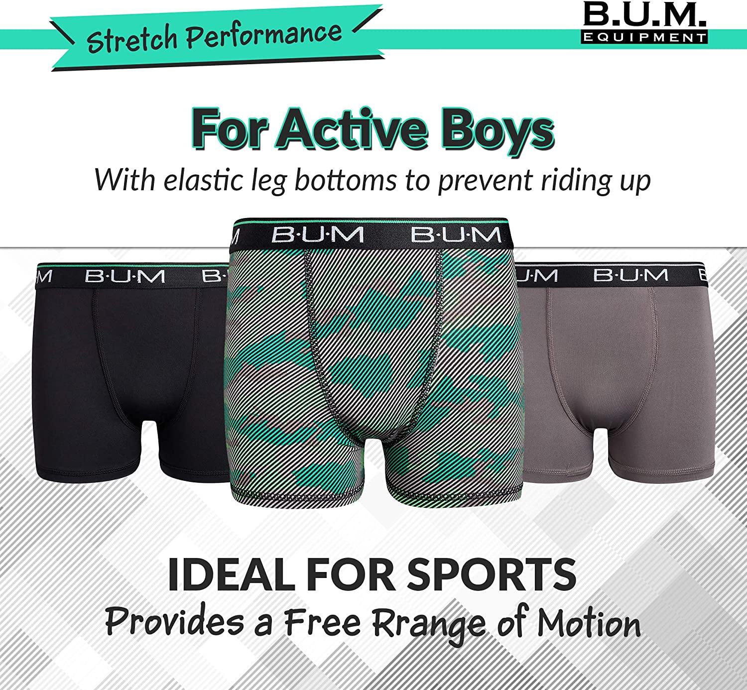 B.U.M. Equipment Boys Performance Dry-Fit Compression Boxer Briefs (3 Pack) - JOY2ESpree