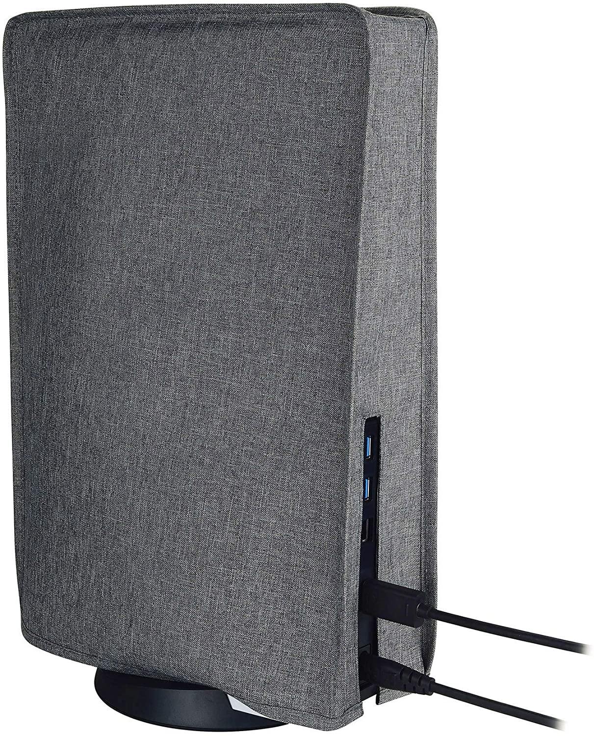 PlayVital Gray Nylon PS5 Dust Cover, Soft Neat Lining Dust Guard for DualSense 5 Console - JOY2ESpree