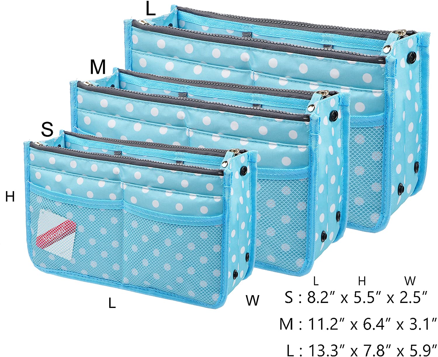 Vercord Updated Purse Handbag Organizer Insert Liner Bag in Bag 13 Pockets Purple Small