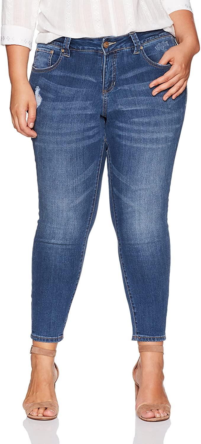 Jag Jeans Women's Plus Size Mera Skinny Ankle Jean in Platinum Denim