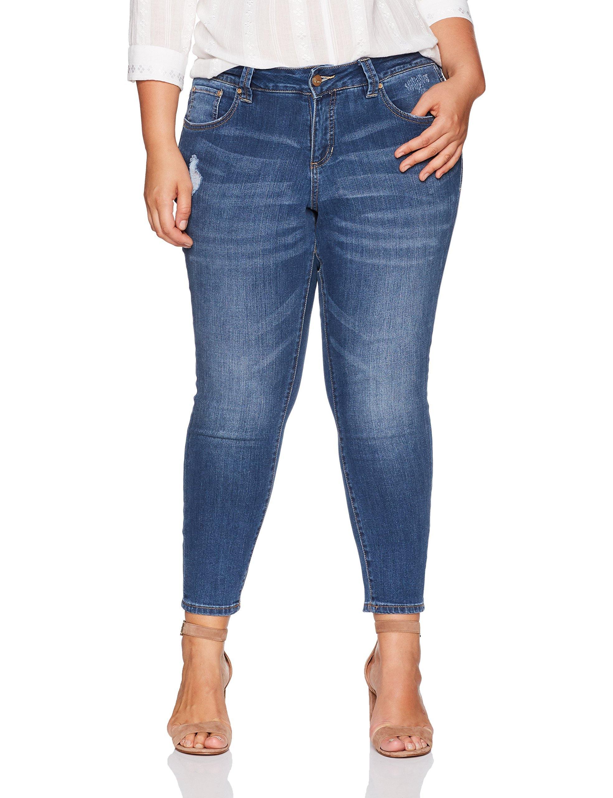 Jag Jeans Women's Plus Size Mera Skinny Ankle Jean in Platinum Denim