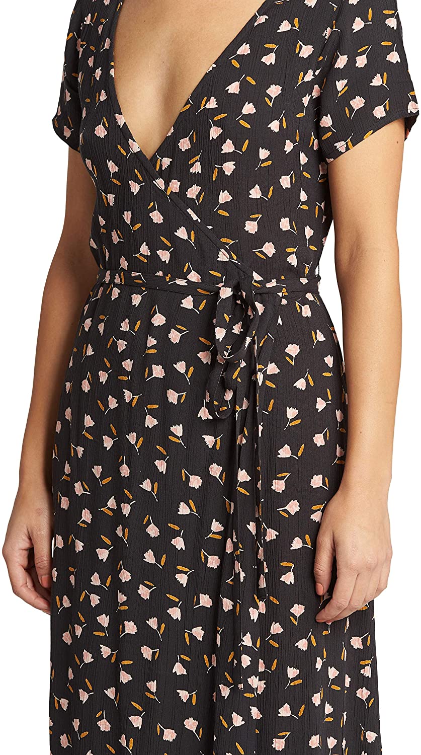 Billabong Women's Dress Wrap Front Mid Length