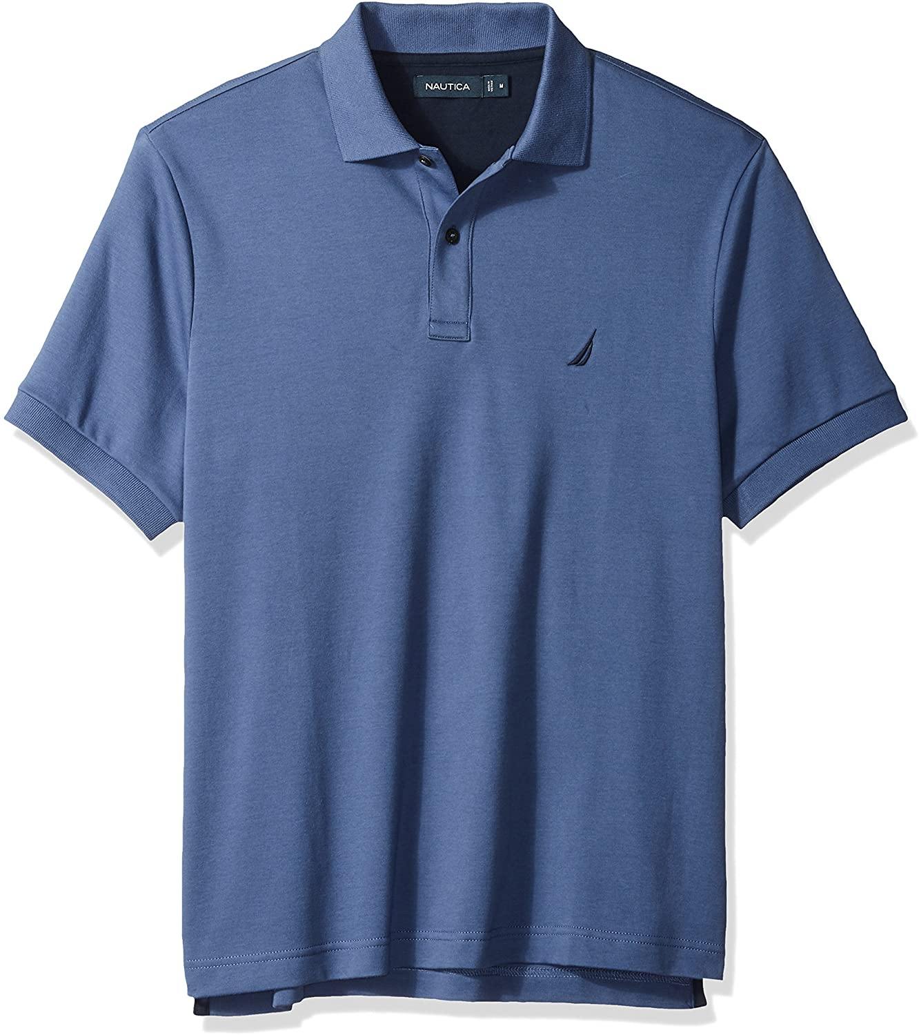 Nautica Men's Classic Fit Short Sleeve Solid Soft Cotton Polo Shirt - JOY2ESpree