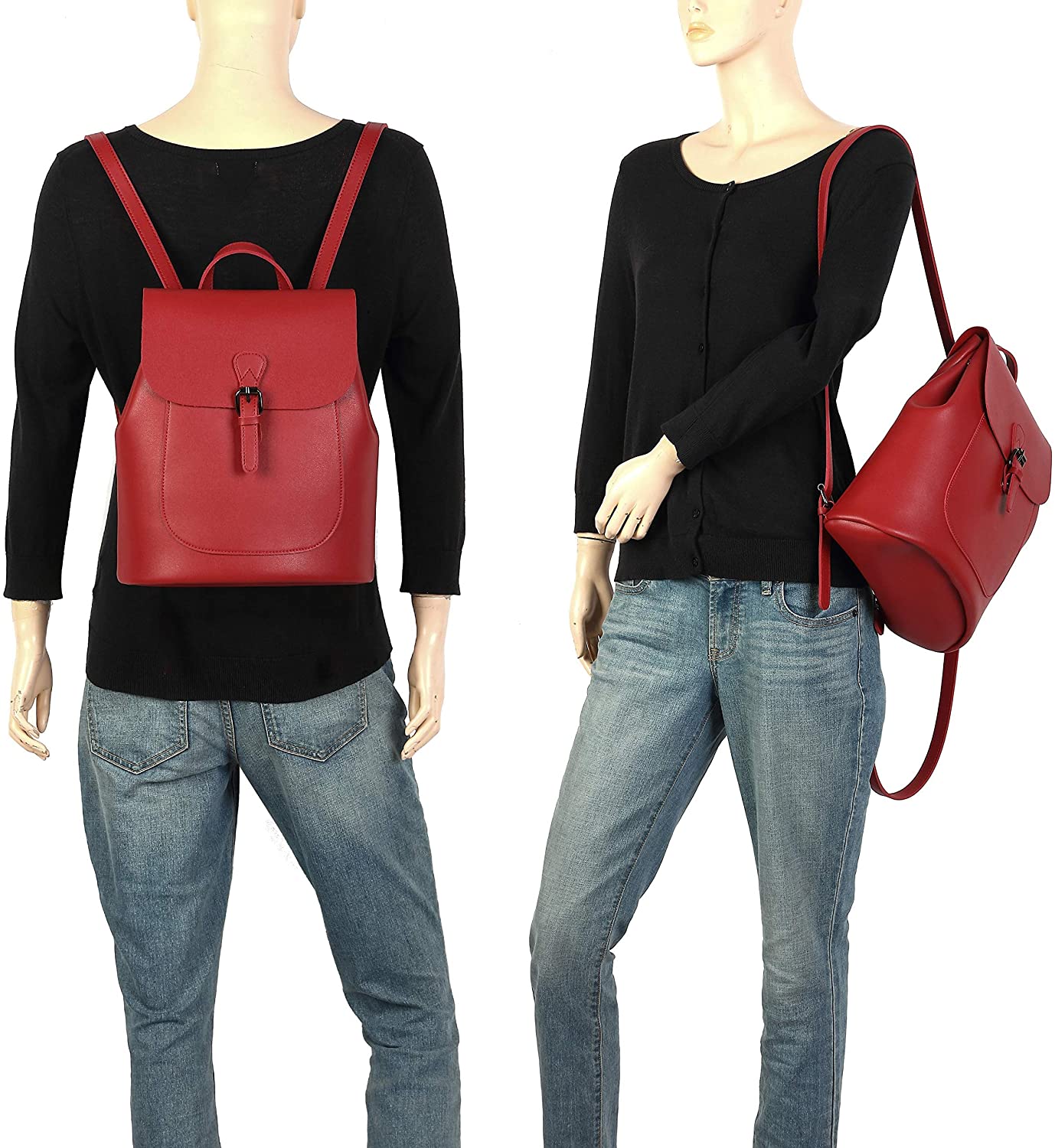 Scarleton Casual Fashion Backpack, Purses for women, Backpack for Women, Fashion Backpack for Women, H160801 - Black