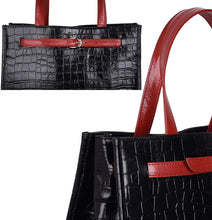 
                        
                          Load image into Gallery viewer, Antonio Valeria Emma Croco Print Leather Tote Bag For Women - JOY2ESpree
                        
                      