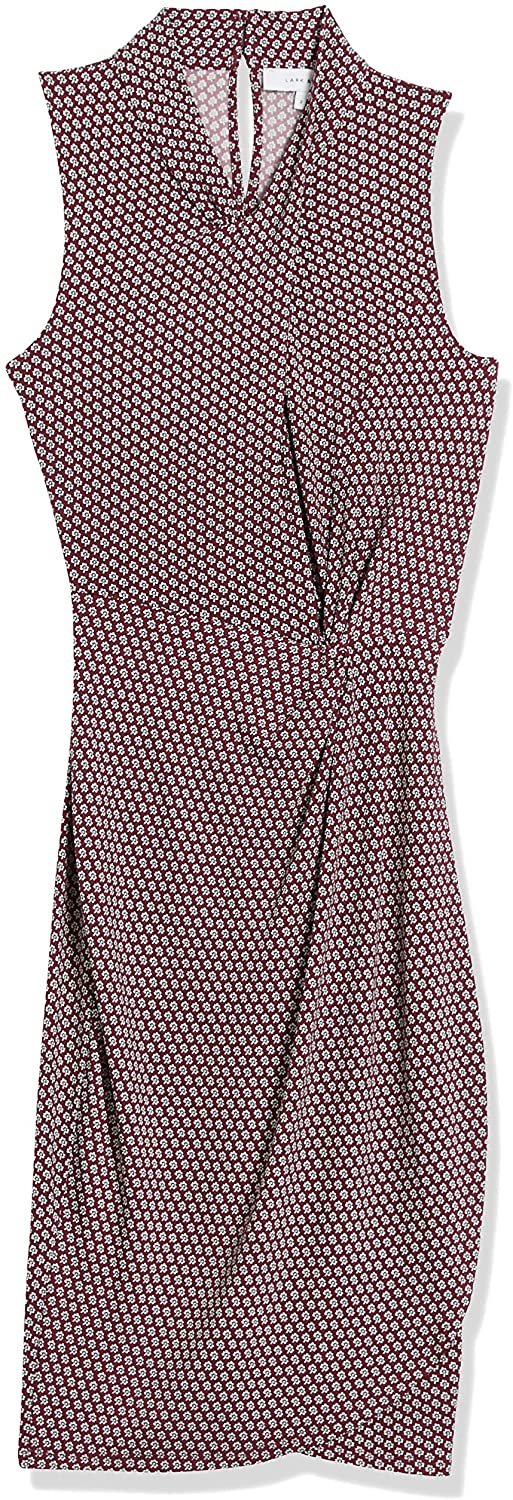 Amazon Brand - Lark & Ro Women's Sleeveless Crossover Twist Neck Faux Wrap Dress