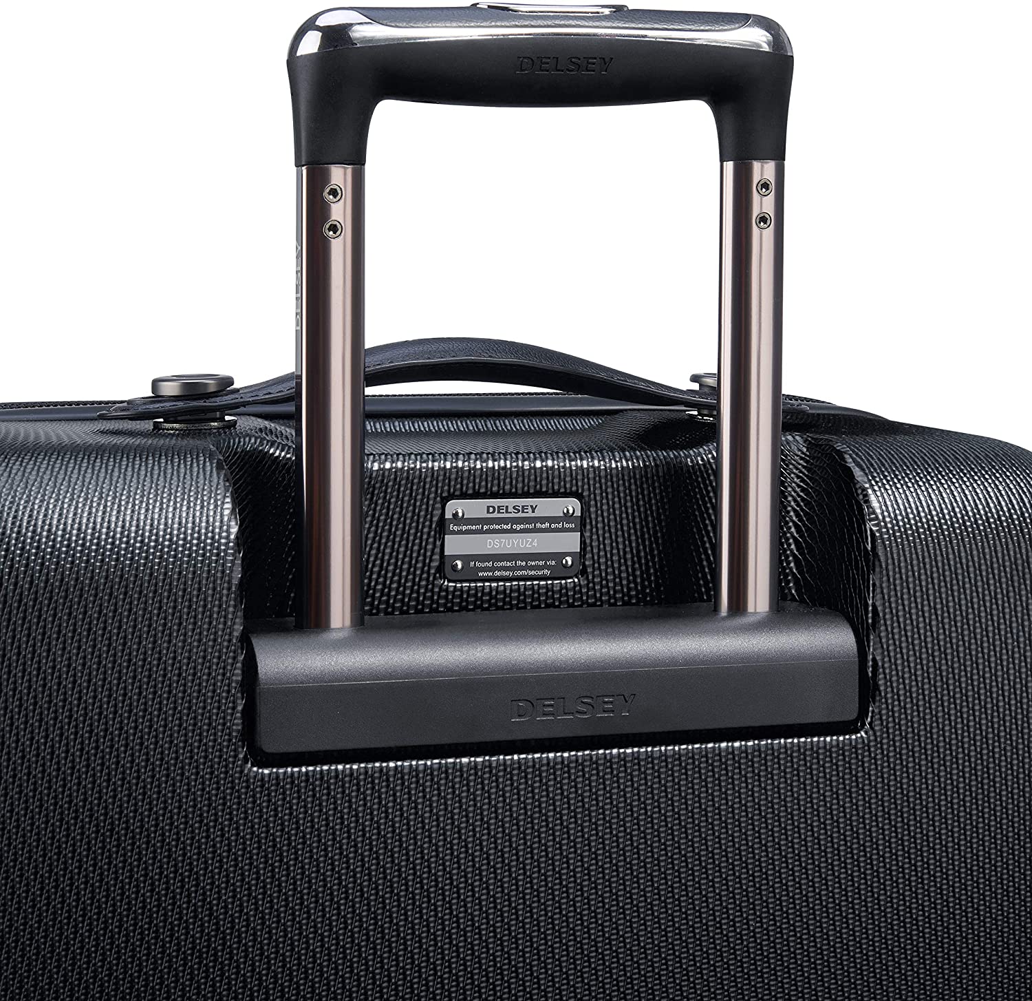 DELSEY Paris Chatelet Hardside Luggage with Spinner Wheels, Chocolate Brown, Checked-Large 28 Inch, with Brake