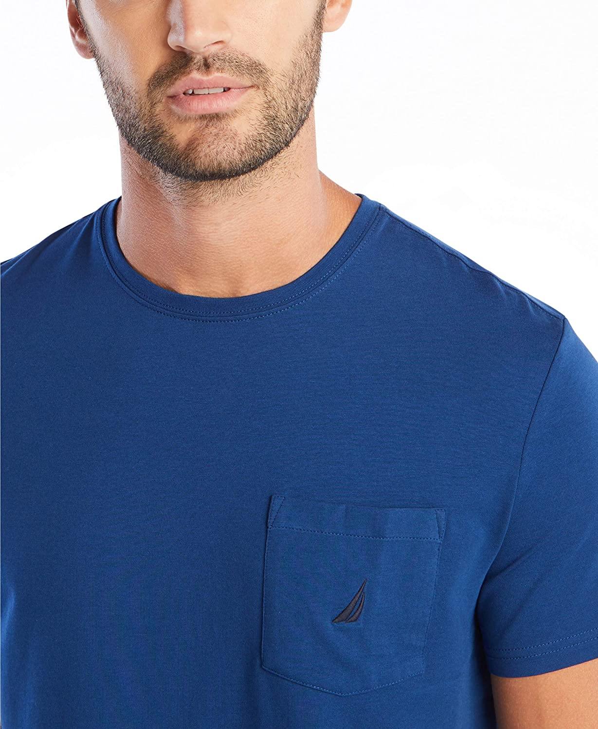 Nautica Men's Solid Crew Neck Short-Sleeve Pocket T-Shirt - JOY2ESpree