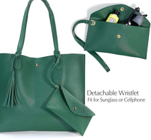 
                        
                          Load image into Gallery viewer, Minimalist Clean Cut Pebbled Faux Leather Tote Womens Shoulder Handbag
                        
                      