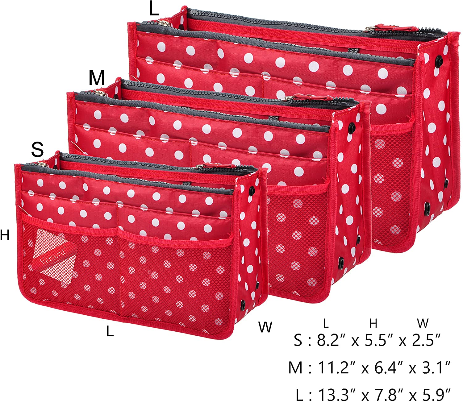 Vercord Updated Purse Handbag Organizer Insert Liner Bag in Bag 13 Pockets Purple Small