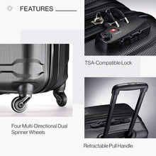 
                        
                          Load image into Gallery viewer, Samsonite Omni PC Hardside Expandable Luggage with Spinner Wheels, Black, Carry-On 20-Inch
                        
                      