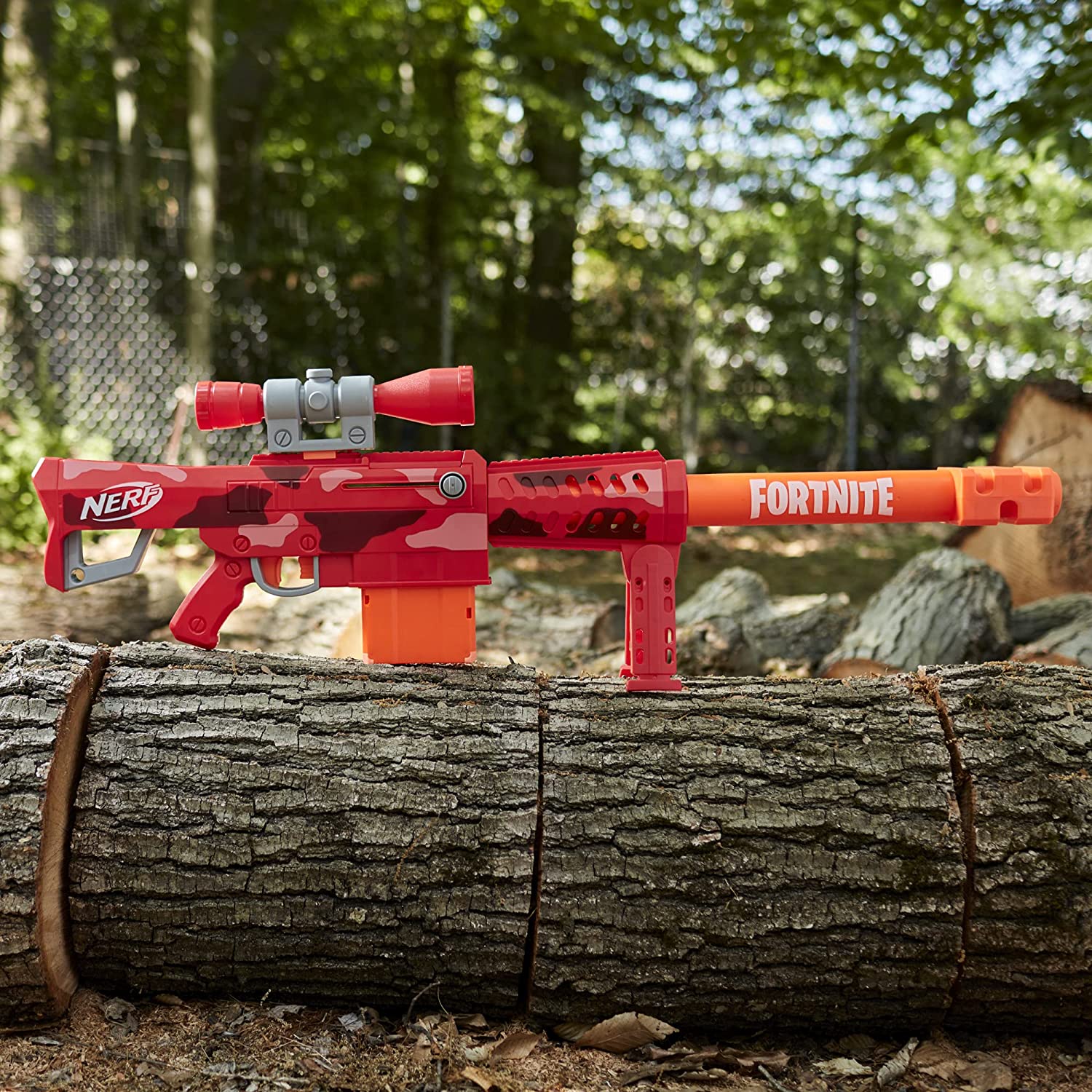 NERF Fortnite Heavy SR Blaster, Longest Fortnite Blaster Ever, Removable Scope, Bolt Action, 6 Official Mega Darts, 6-Dart Clip