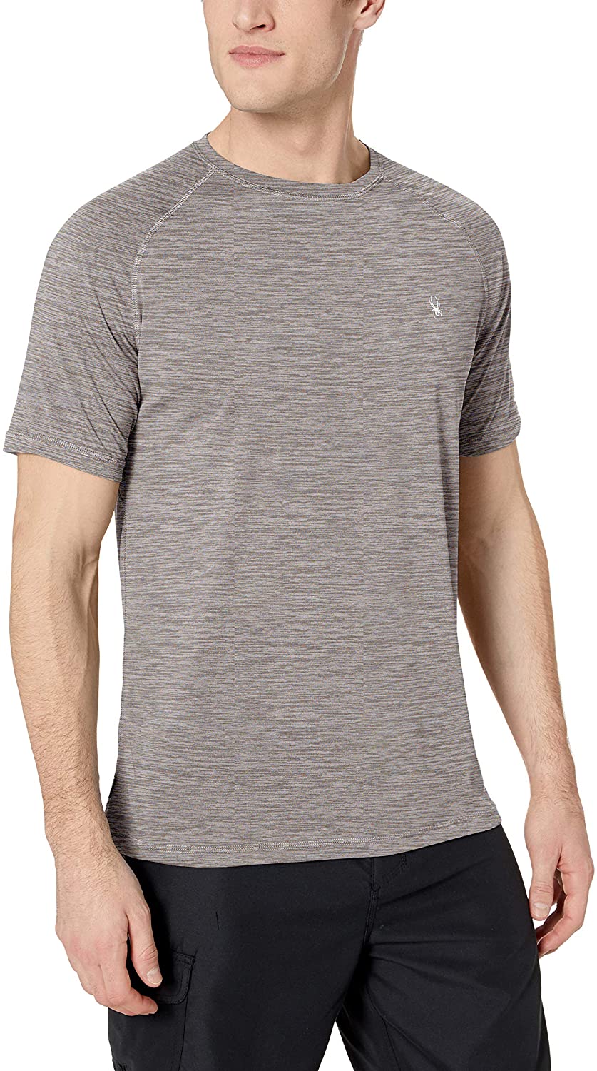 Spyder Men's Hydro Stretch Swim T-Shirt - Quick Dry Short Sleeve Rash Guard Tee