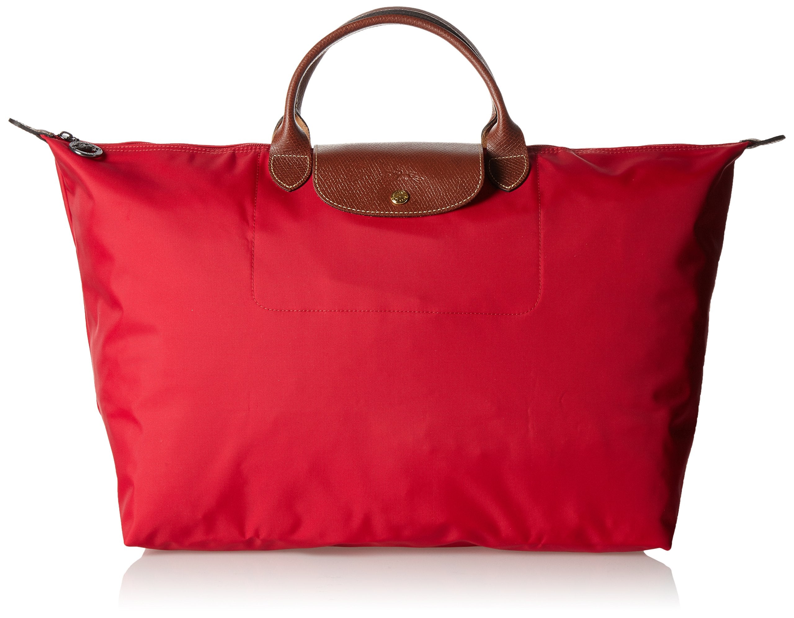 Longchamp Le Pliage Large Travel Bag, Red Garance, 17.75" x 13.75" x 9"