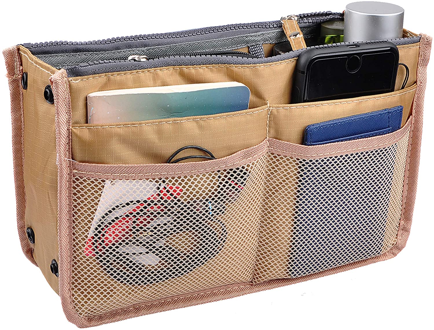 Vercord Updated Purse Handbag Organizer Insert Liner Bag in Bag 13 Pockets Purple Small
