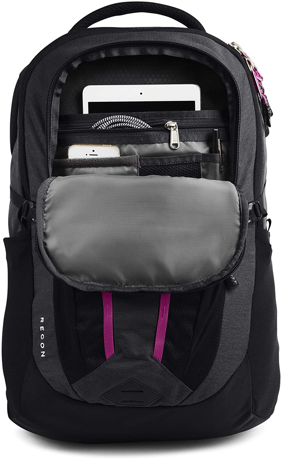 The North Face Women's Recon Backpack, TNF Black Heather/Silver Reflective, One Size