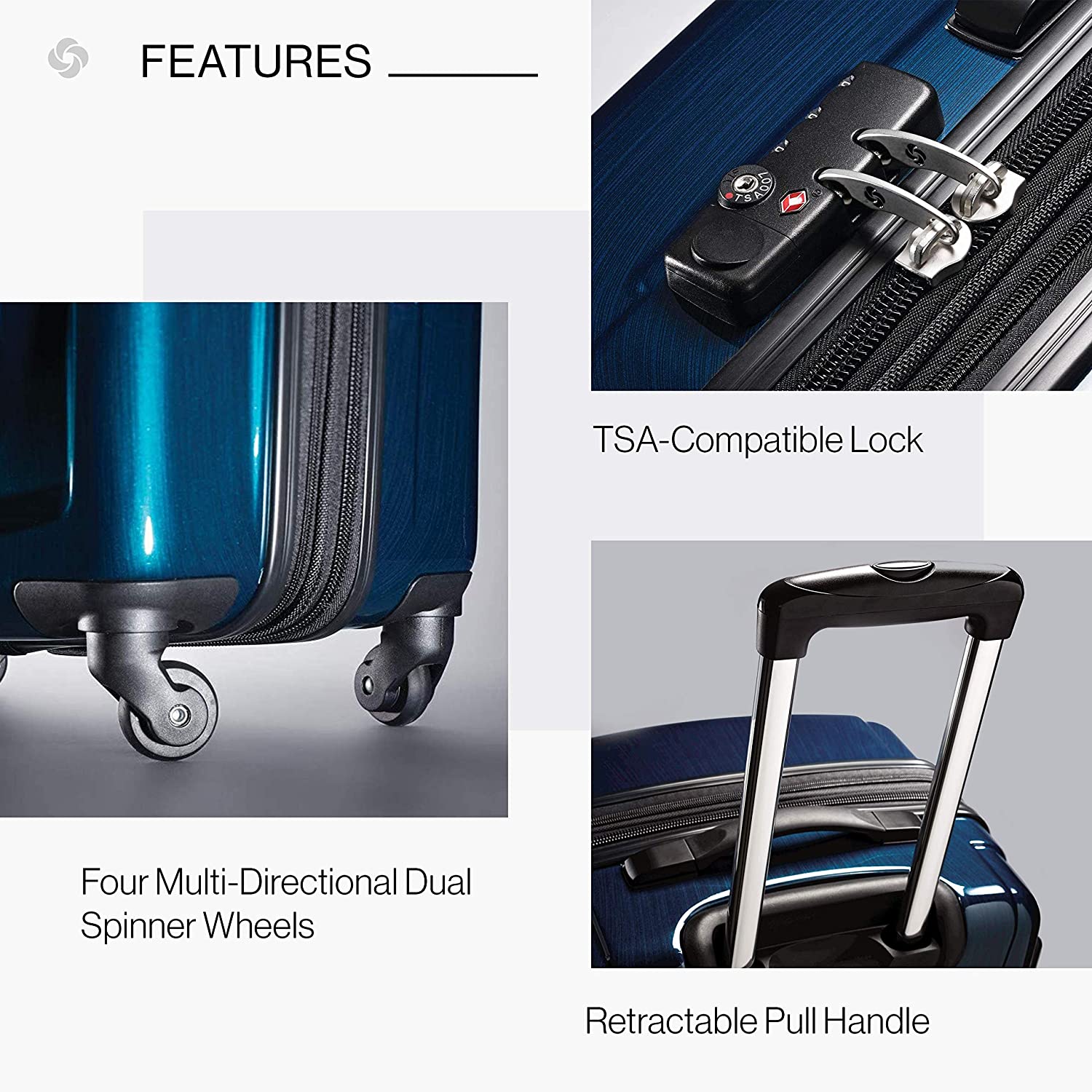 Samsonite Winfield 2 Hardside Expandable Luggage with Spinner Wheels, Charcoal, Checked-Large 28-Inch