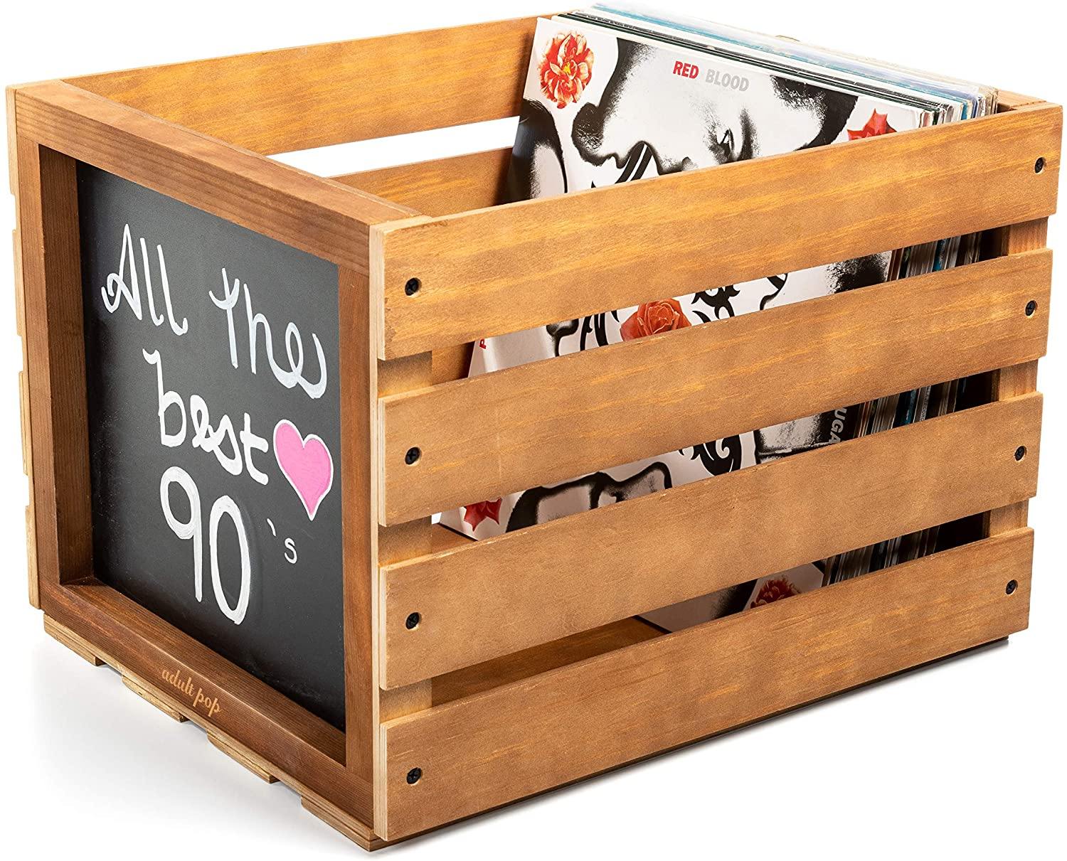 Chalkboard Vinyl Record Storage Crate (Snow White) - JOY2ESpree