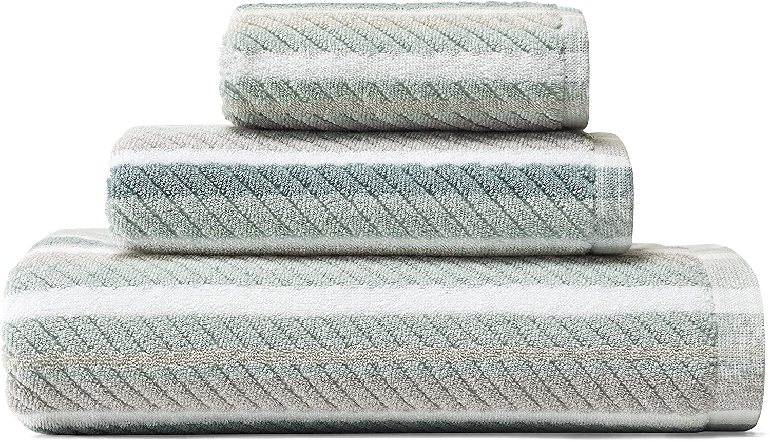 Tommy Bahama Ocean Bay Stripe Bath Towel Set, 54 x 28, Grey