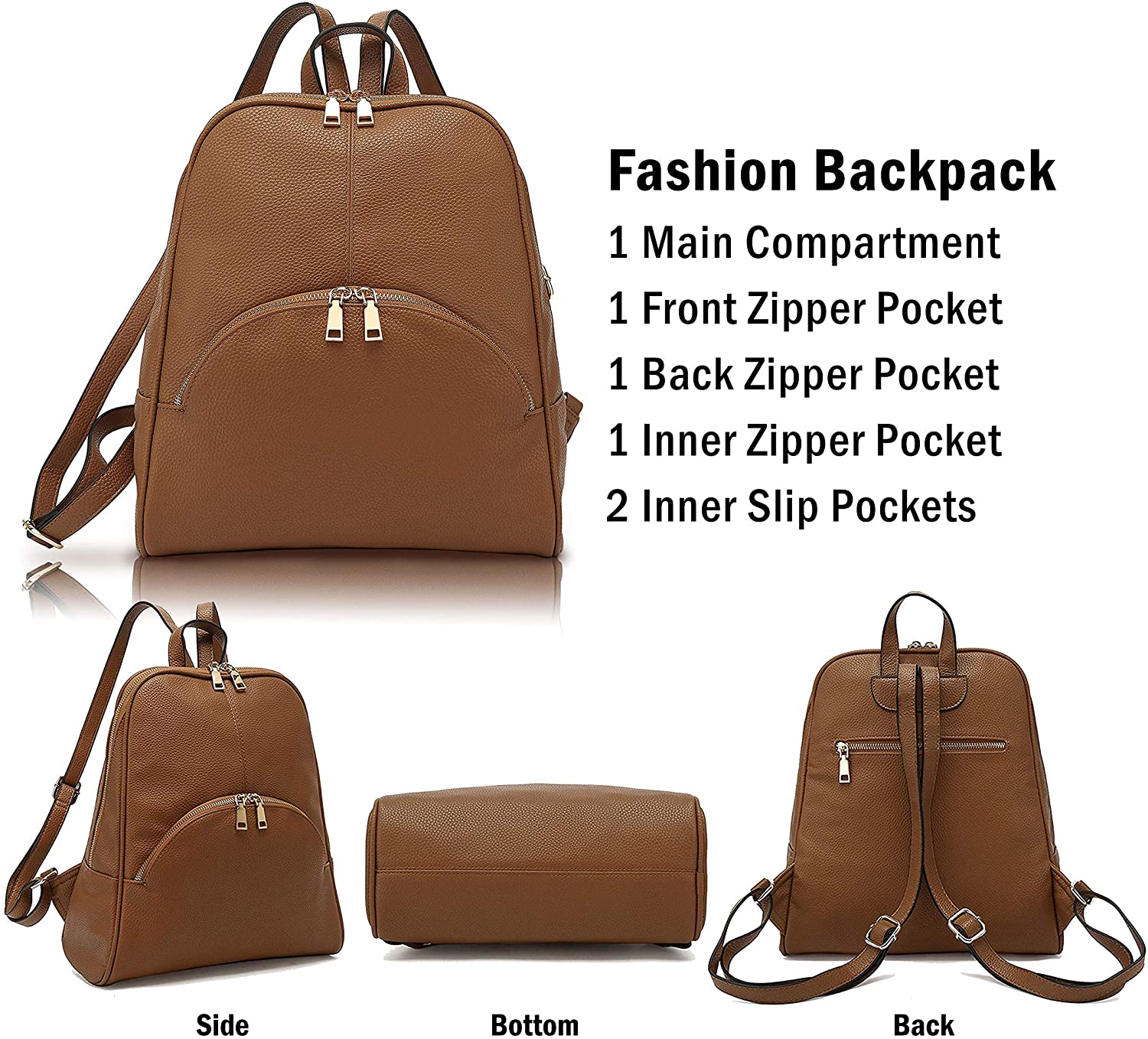 Scarleton Casual Fashion Backpack, Purses for women, Backpack for Women, Fashion Backpack for Women, H160801 - Black
