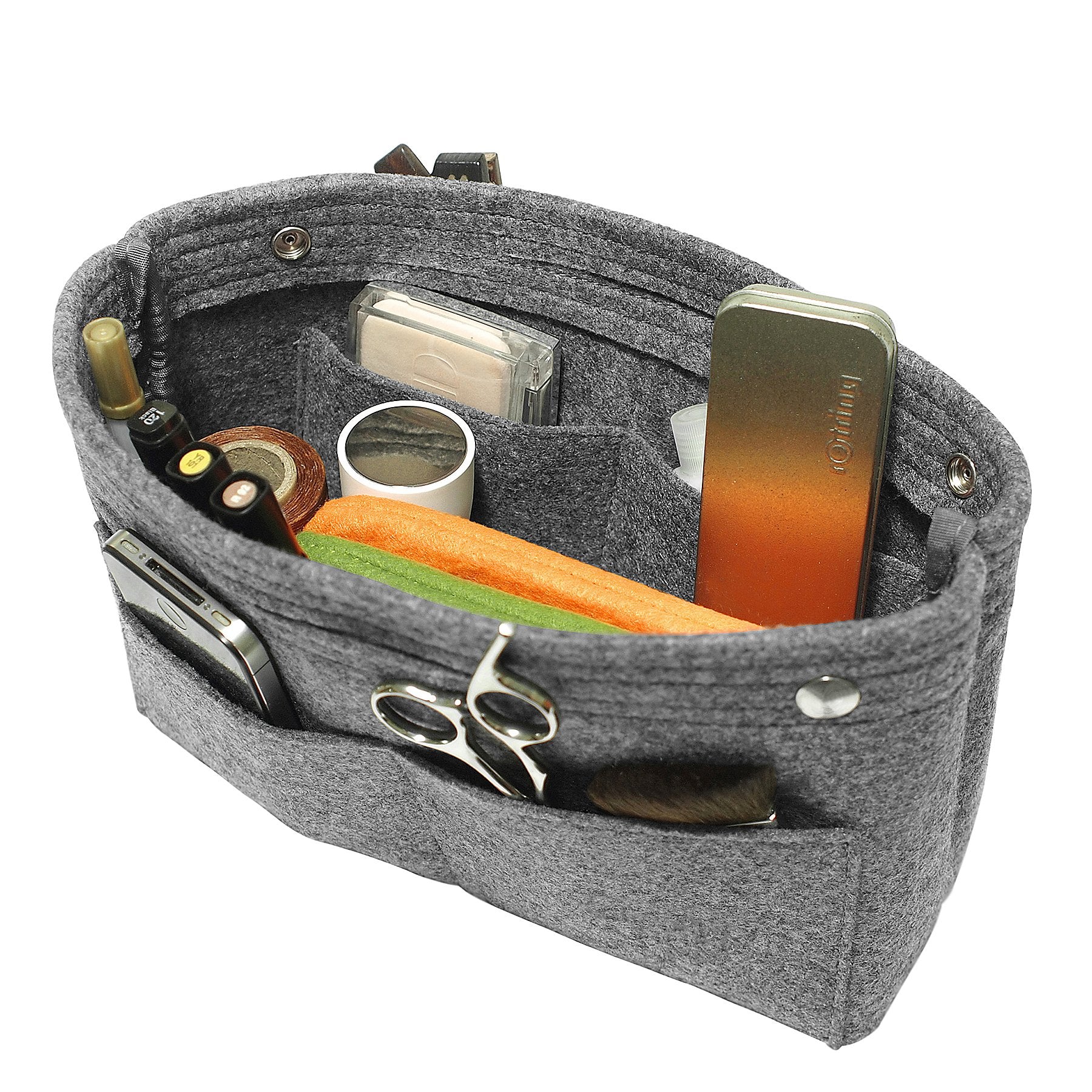 TOPHOME Insert Handbag Organizer Bag in Bag Cosmetic Storage Makeup Bag Organizers Felt Container Organizer Storage Organizing Home Girl Handbag Grey