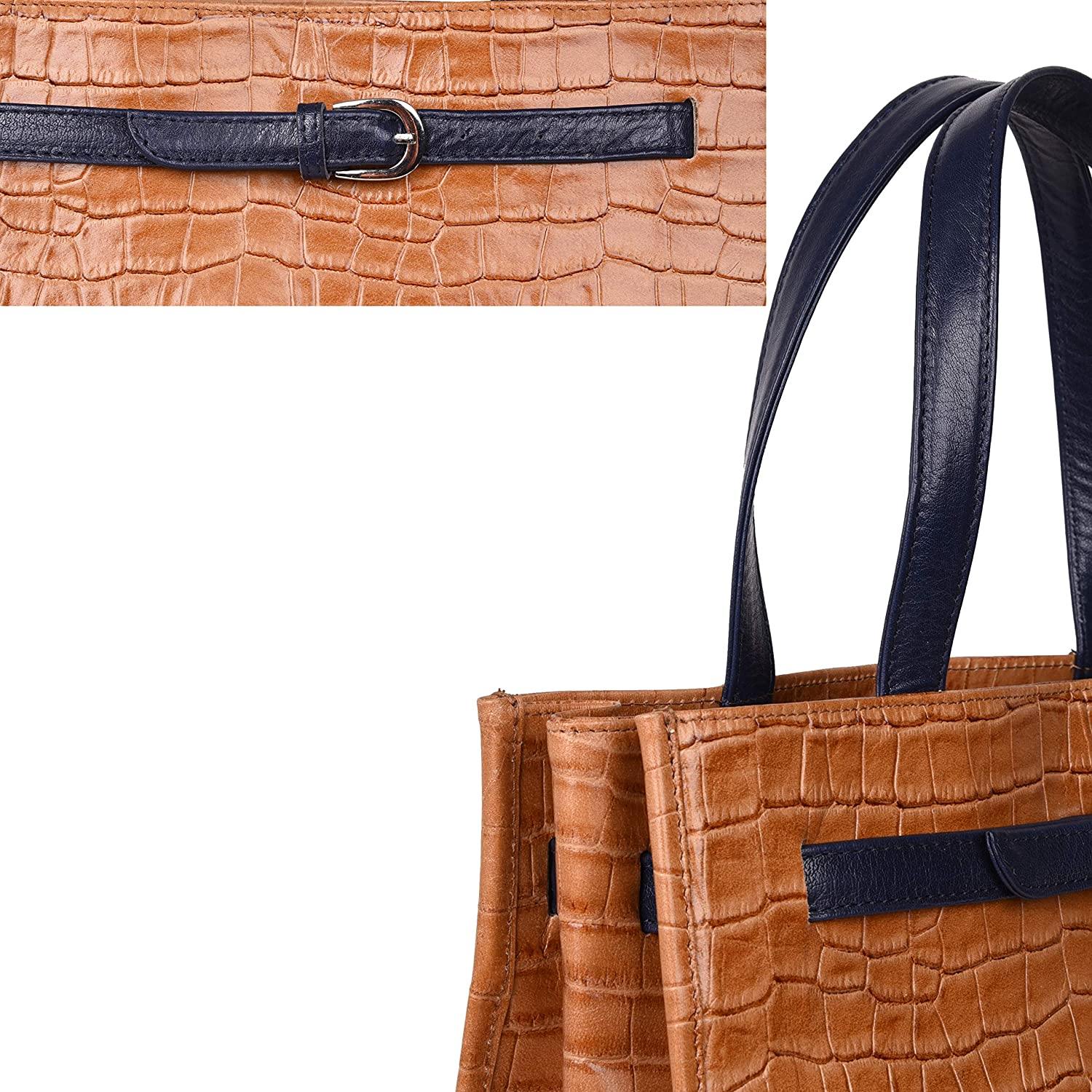 Antonio Valeria Emma Croco Print Leather Tote Bag For Women - JOY2ESpree