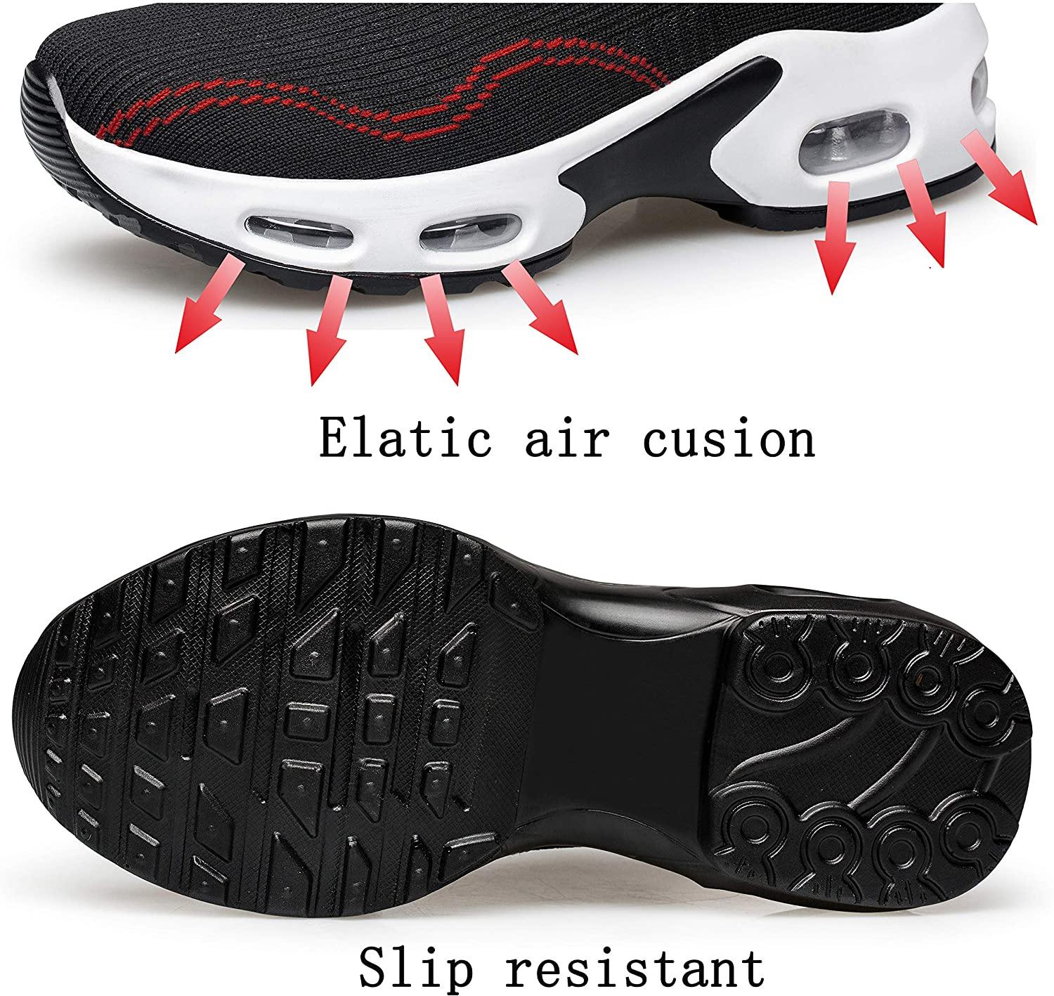 PDBQ Women's Walking Shoes Sock Sneakers Mesh Slip On Air Cushion Nurse Shoes Platform Loafers Breathable Lightweight Comfortable Socks Shoes