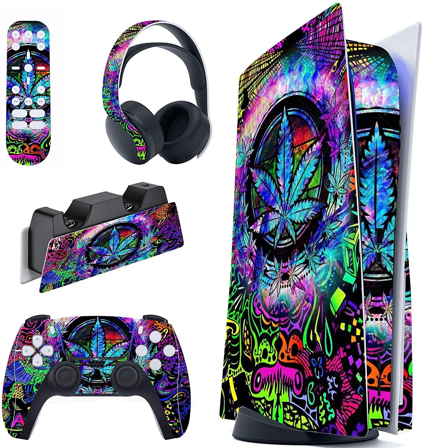 PlayVital Colorful Triangle Full Set Skin Decal for PS5 Console Disk Edition - JOY2ESpree