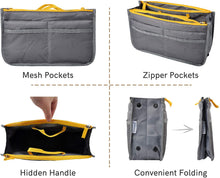 
                        
                          Load image into Gallery viewer, Vercord Purse Organizer Insert for Handbags Bag Organizers Inside Tote Pocketbook Women Nurse Nylon 13 Pockets Black Medium
                        
                      