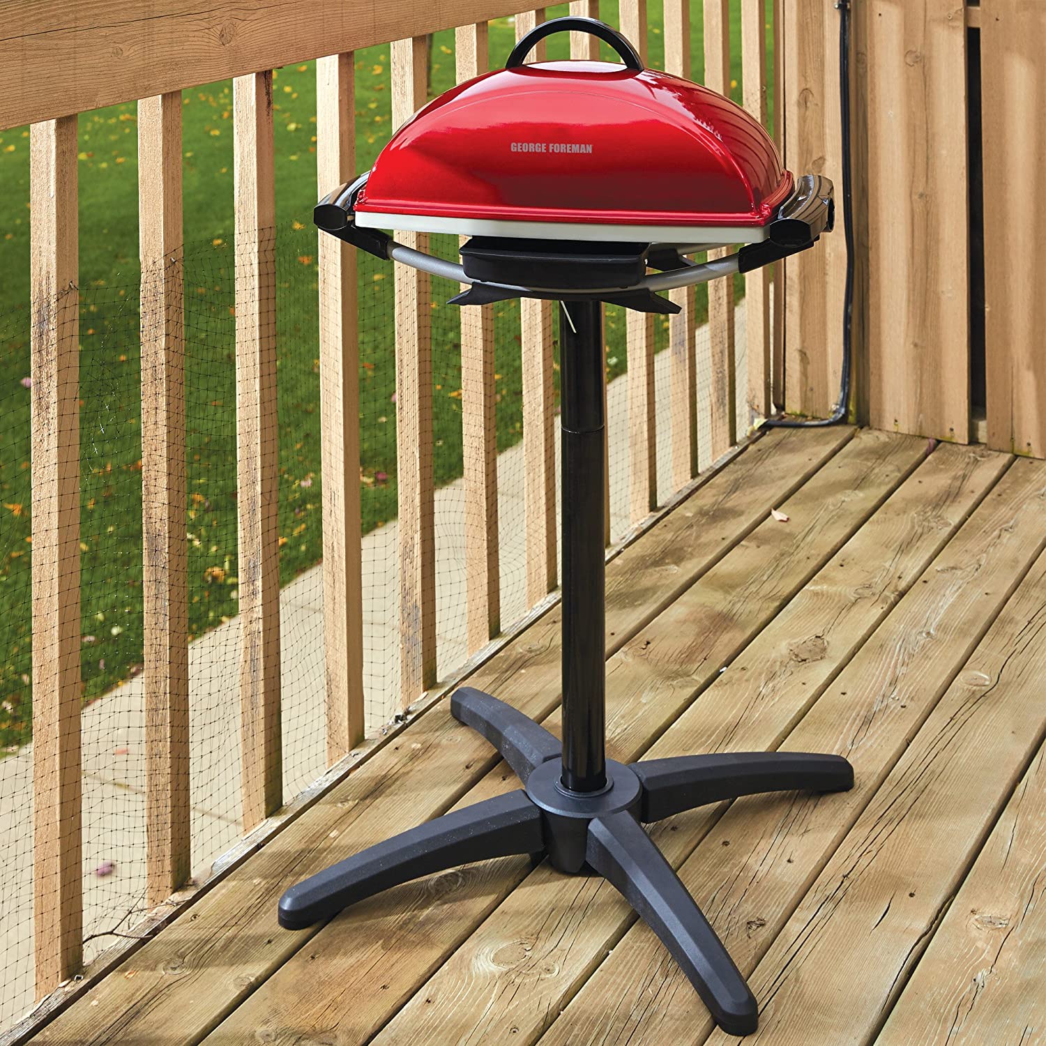 George Foreman 12-Serving Indoor/Outdoor Rectangular Electric Grill, Red, GFO201R - JOY2ESpree