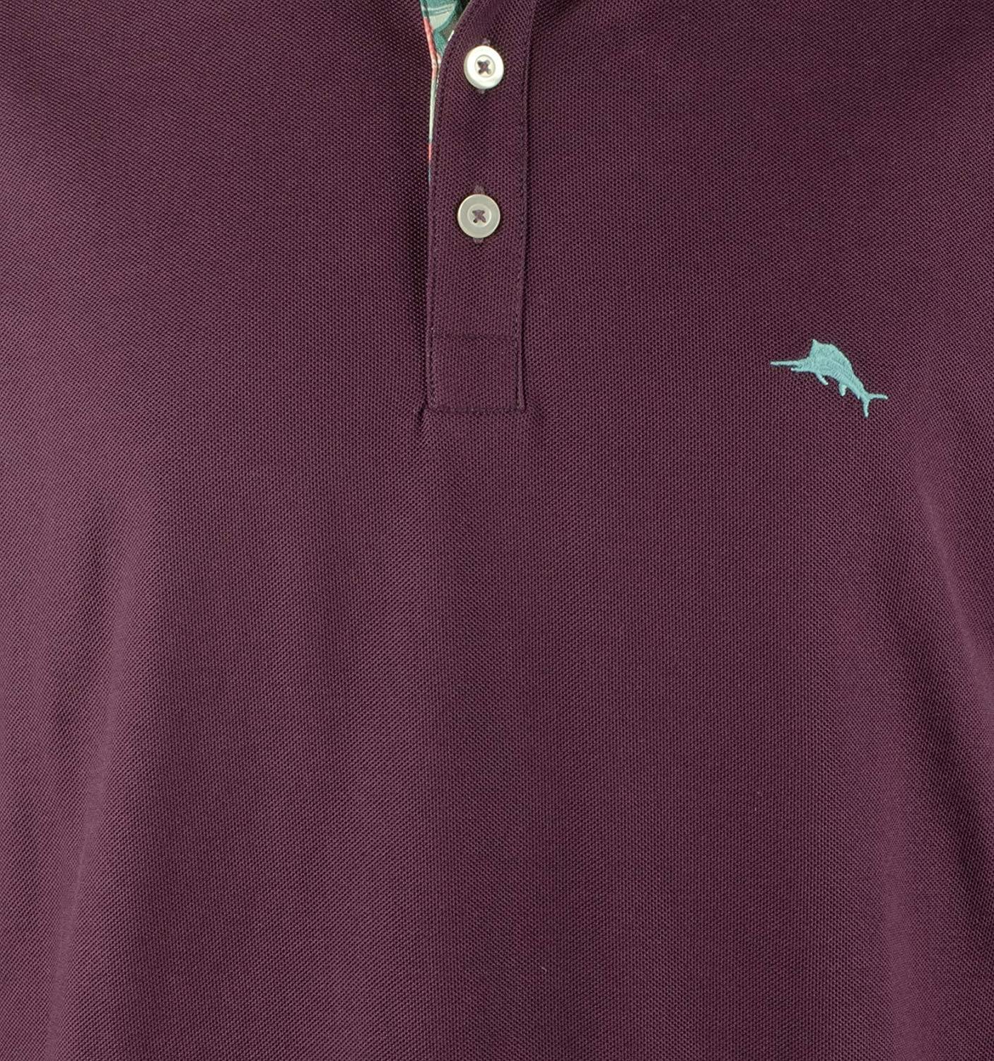 Tommy Bahama Mens Textured Embroidered Logo Polo Shirt