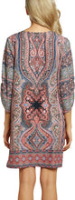 
                        
                          Load image into Gallery viewer, Women Bohemian Neck Tie Vintage Printed Ethnic Style Summer Shift Dress
                        
                      
