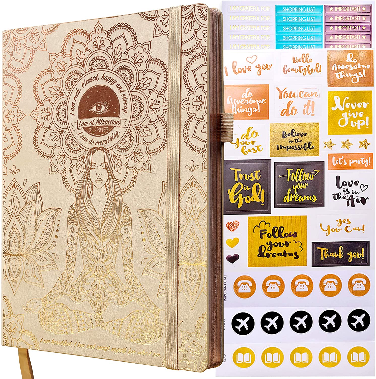 Law of Attraction Planner - Undated Deluxe Weekly, Monthly Planner
