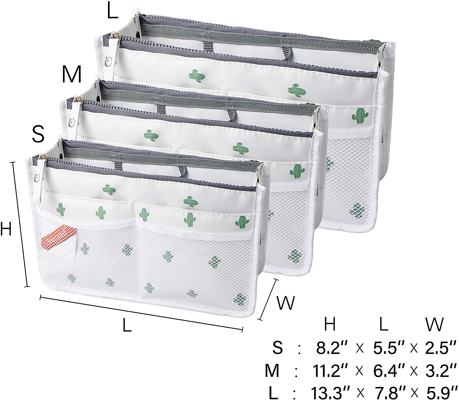 Vercord Updated Purse Handbag Organizer Insert Liner Bag in Bag 13 Pockets Purple Small