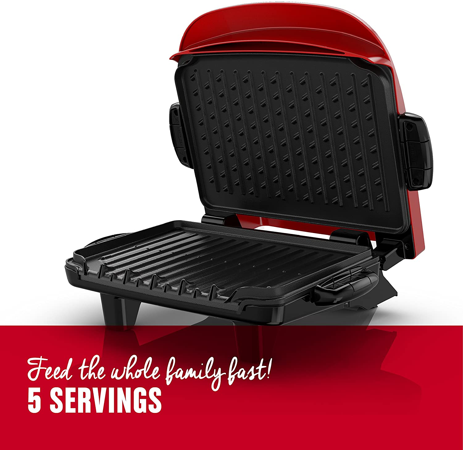 George Foreman 5-Serving Removable Plate Grill and Panini Press, Platinum, GRP472P - JOY2ESpree