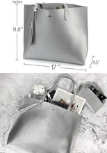 
                        
                          Load image into Gallery viewer, Minimalist Clean Cut Pebbled Faux Leather Tote Womens Shoulder Handbag
                        
                      