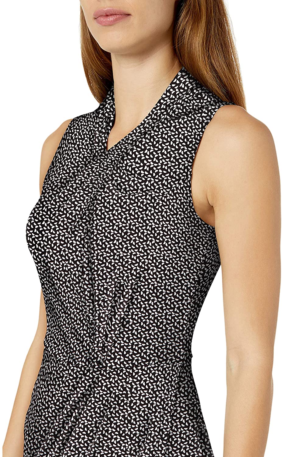 Amazon Brand - Lark & Ro Women's Sleeveless Crossover Twist Neck Faux Wrap Dress