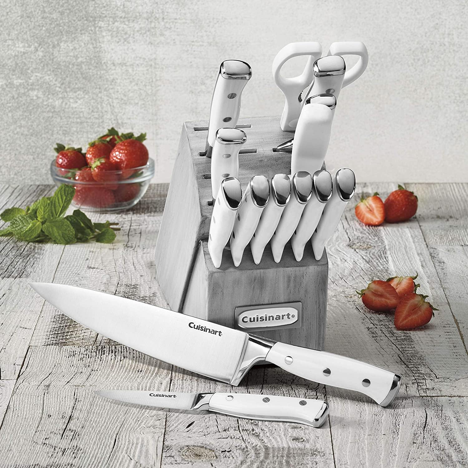Cuisinart C77WTR-15P Classic Forged Triple Rivet, 15 Piece Set, White - JOY2ESpree